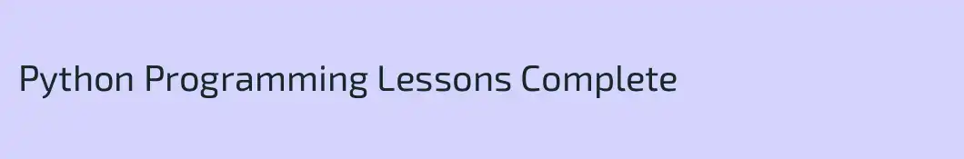 Python Programming Lessons Complete